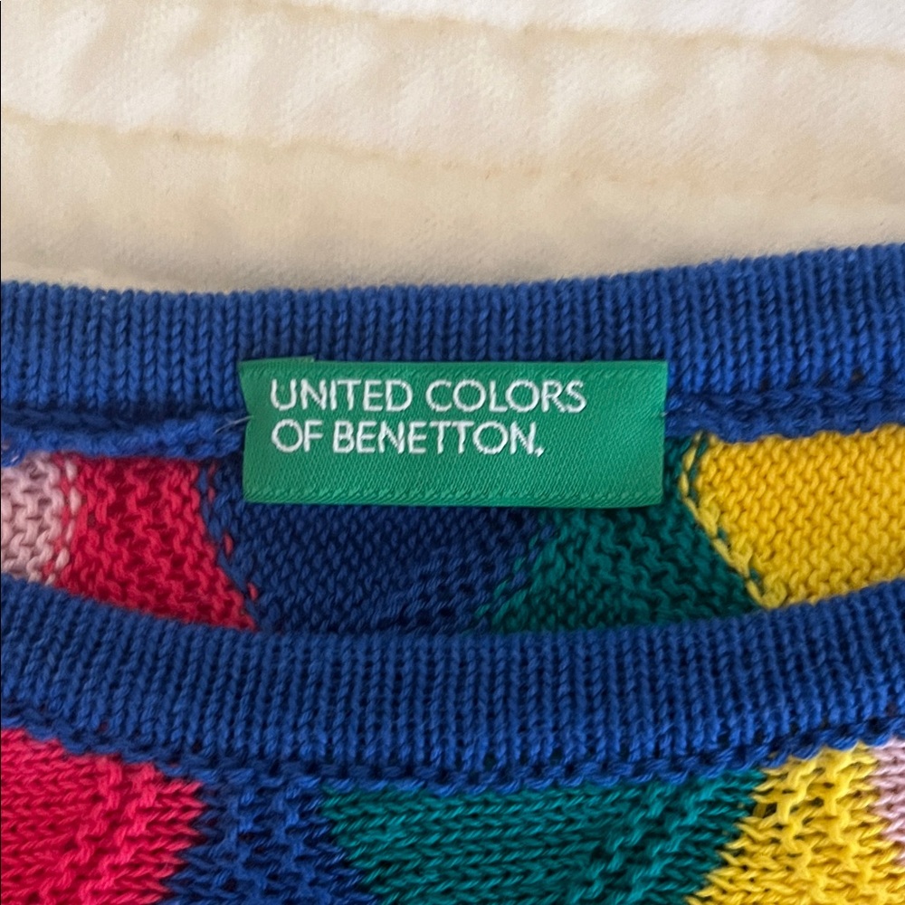 United Colors Of Benetton Multicolour Wavy Sweater Brand New XS/S - Picture 4 of 10